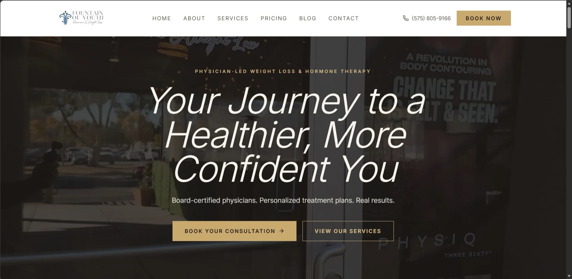 Fountain of Youth website, built by Lunere Digital